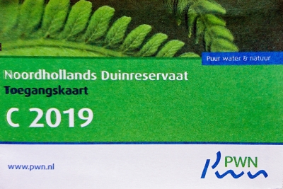 Access card Noord Hollands Duinreservaat