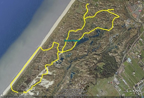 Overview Berkheide hike in Google Earth