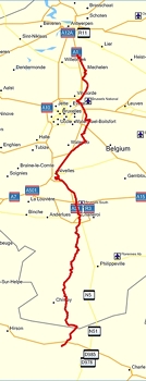Route Antwerp to Auvillers les Forges