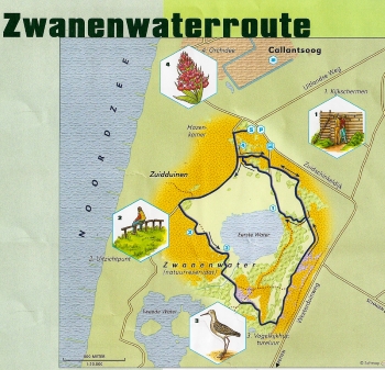 Kaart wandelroute Zwanenwater