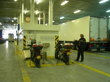 Disembarking Seafrance Moliere Motorbike Dover