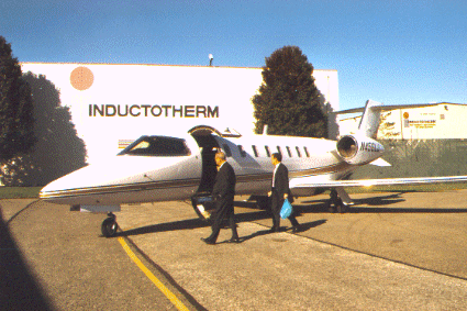 A Lear 45 is demonstrated for and flown by a prospect